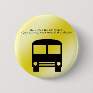 Badge Rond 5 Cm Aide d'autobus un autobus de noir de sourire