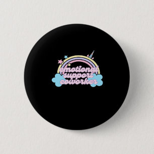 Badge Rond 5 Cm Aide émotionnelle Coworker Pastel Arc-en-ciel Surd