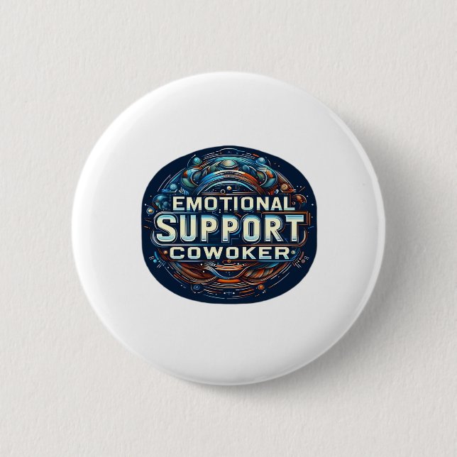 Badge Rond 5 Cm Aide émotionnelle Coworker, Typographie Classique (Devant)