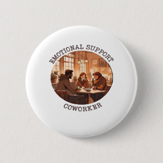 Badge Rond 5 Cm Aide émotionnelle Coworker Whimsical Office Ally C