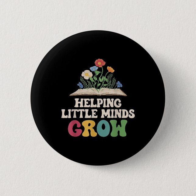 Badge Rond 5 Cm Aider les petits esprits à grandir Dyslexie Profes (Devant)