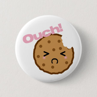 Badge Rond 5 Cm "Aïe ! "dit le biscuit de Kawaii
