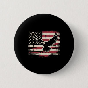 Badge Rond 5 Cm Aigle à drapeau américain 4 juillet