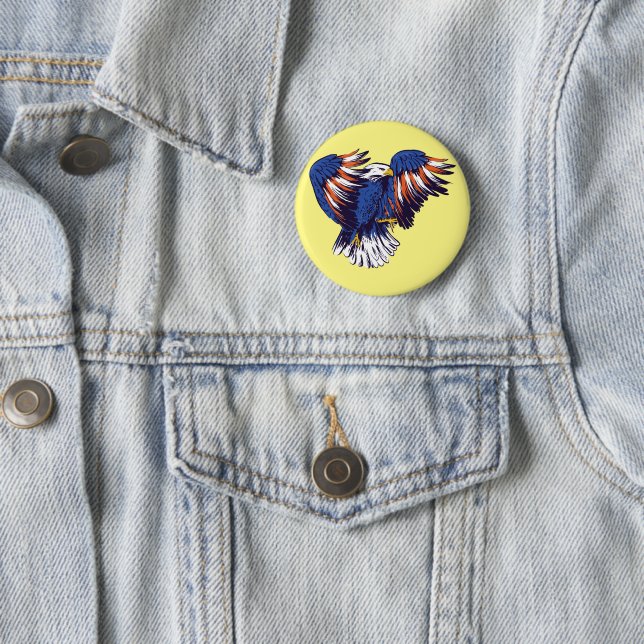 Badge Rond 5 Cm Aigle américain (En situation)