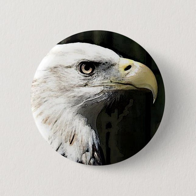 Badge Rond 5 Cm aigle américain (Devant)