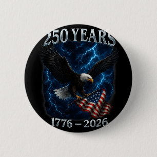 Badge Rond 5 Cm Aigle américain 250 ans Drapeau Usa Patriotique 17