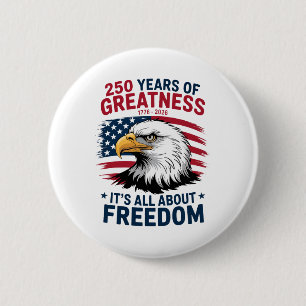 Badge Rond 5 Cm Aigle américain - 250e anniversaire 4 juillet