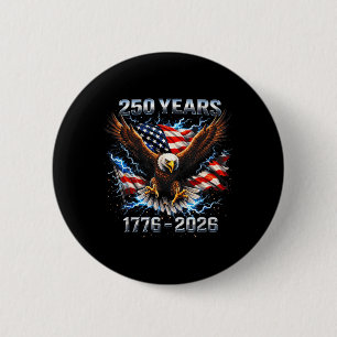 Badge Rond 5 Cm Aigle américain chauve 1776-2026 250e anniversaire