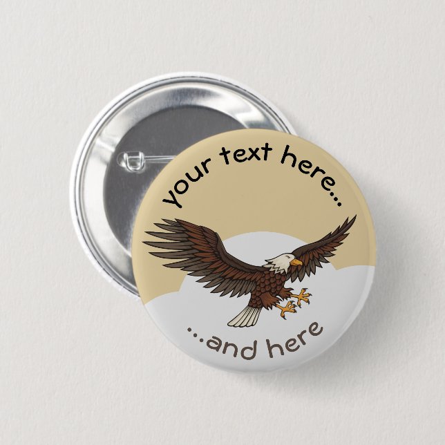 Badge Rond 5 Cm Aigle attaquant (Devant & derrière)