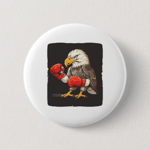 Badge Rond 5 Cm Aigle Avec Gants De Boxe Pour Un Sta Fort Et Gras