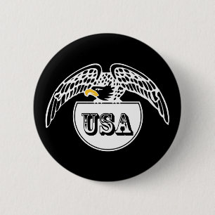 Badge Rond 5 Cm Aigle blanc américain