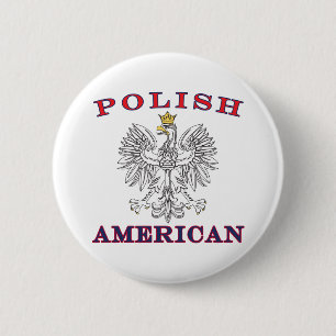 Badge Rond 5 Cm Aigle blanc américain polonais