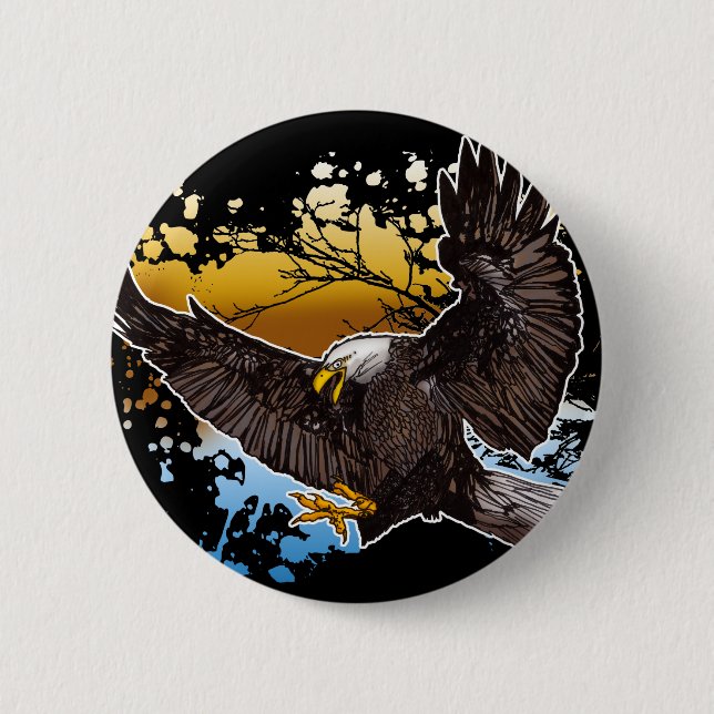 Badge Rond 5 Cm Aigle de Bald (Devant)