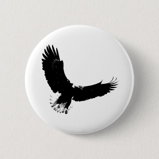 Badge Rond 5 Cm Aigle de Bald en vol (Devant)