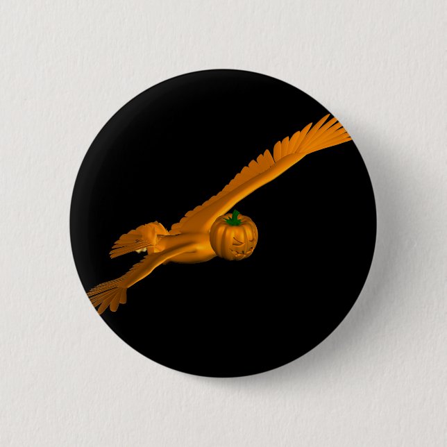 Badge Rond 5 Cm Aigle d'Halloween volant (Devant)