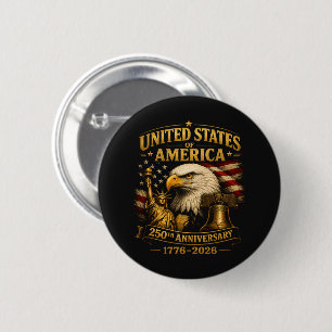 Badge Rond 5 Cm Aigle du 250e anniversaire des États-Unis d'Amériq