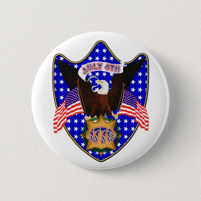 Badge Rond 5 Cm Aigle du Jour de l'Indépendance (Devant)