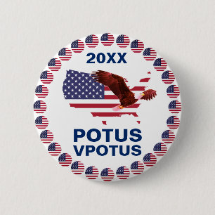 Badge Rond 5 Cm Aigle - Élection personnalisable du Président - Vi