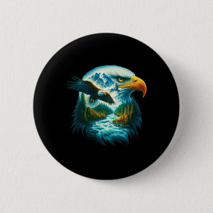 Badge Rond 5 Cm Aigle faune randonnée nature extérieur montagnes f