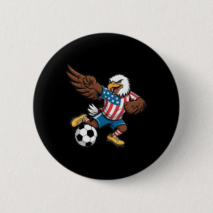 Badge Rond 5 Cm Aigle Ld drôle de Dabbing Soccer Usa - Usa Flag So