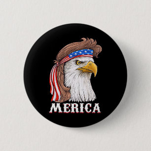 Badge Rond 5 Cm Aigle Mullet 4 juillet Drapeau américain des États