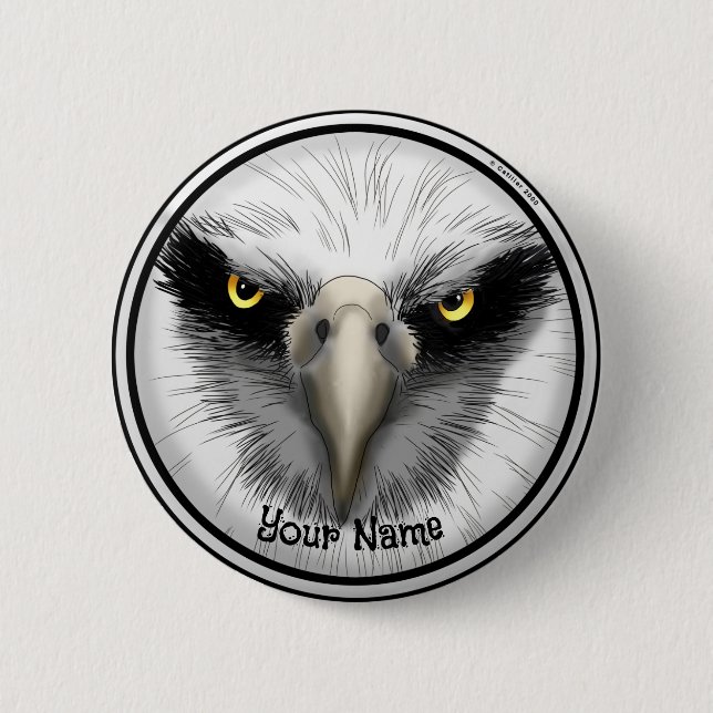 Badge Rond 5 Cm Aigle noir (Devant)