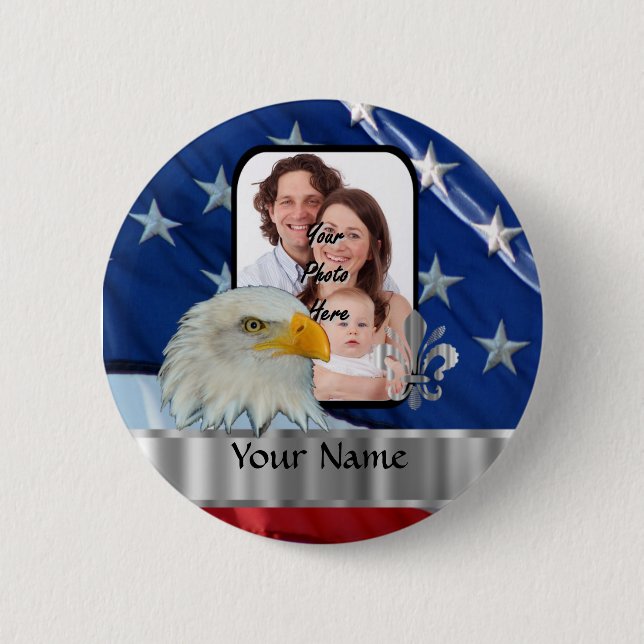 Badge Rond 5 Cm Aigle patriotique (Devant)