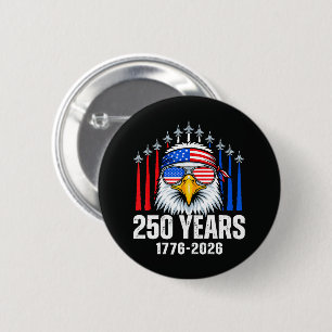 Badge Rond 5 Cm Aigle patriotique 250e anniversaire États-Unis 250