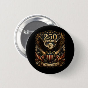 Badge Rond 5 Cm Aigle patriotique américain 1776 2026 250e 4 juill