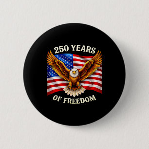 Badge Rond 5 Cm Aigle Patriotique Et Drapeau 250 Ans 1776-2026 4 J