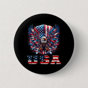 Badge Rond 5 Cm Aigle Patriotique Graphisme De Drapeau Usa