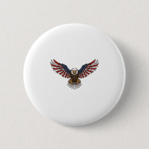 Badge Rond 5 Cm Aigle patriotique gravure vintage vecteur concepti