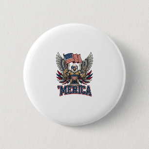 Badge Rond 5 Cm Aigle Patriotique Merica Vintage Vector Design de