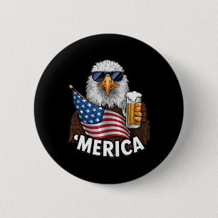 Badge Rond 5 Cm Aigle patriotique merique 4 juillet