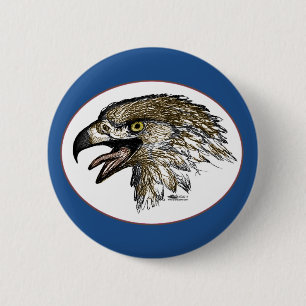 Badge Rond 5 Cm Aigle qui crie