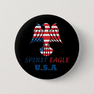 Badge Rond 5 Cm aigle spirituel drapeau USA
