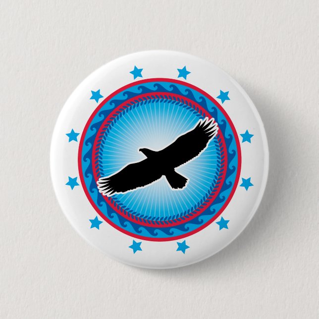 Badge Rond 5 Cm Aigle volant (Devant)