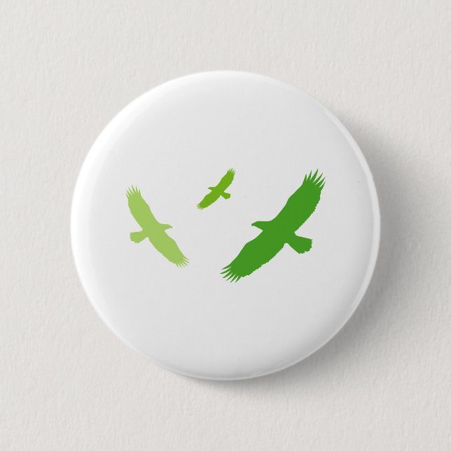 Badge Rond 5 Cm Aigle volant (vert) (Devant)
