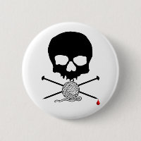 Aiguille de crâne et de tricot avec le bouton de