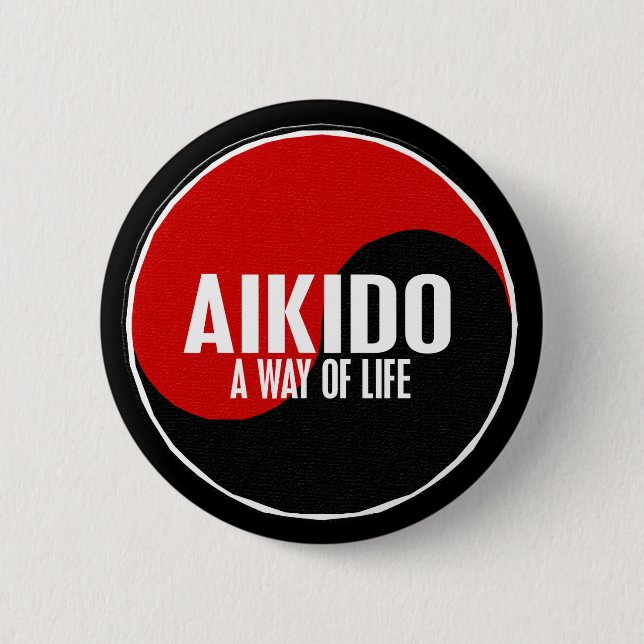 Badge Rond 5 Cm Aikido 1 de Yin Yang (Devant)