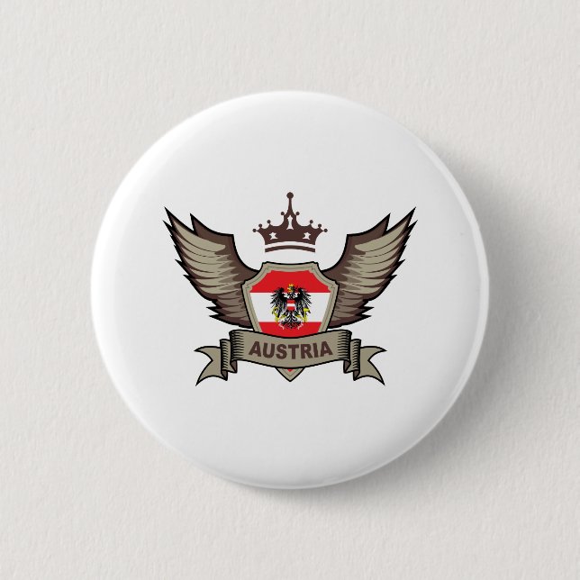 Badge Rond 5 Cm Ailes Autriche (Devant)
