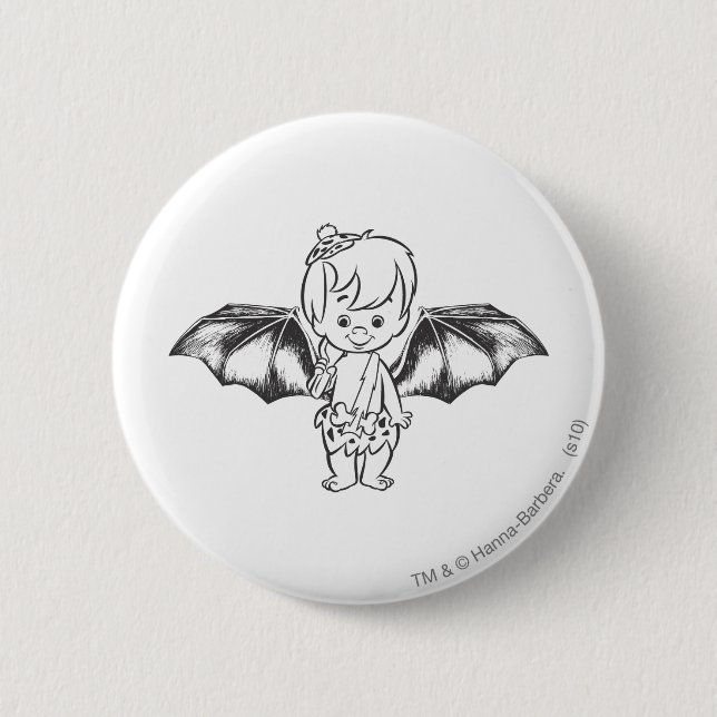 Badge Rond 5 Cm Ailes Bamm-Bamm (Devant)