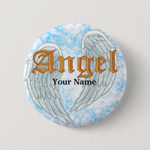 Badge Rond 5 Cm  Ailes d'ange Épinglette 