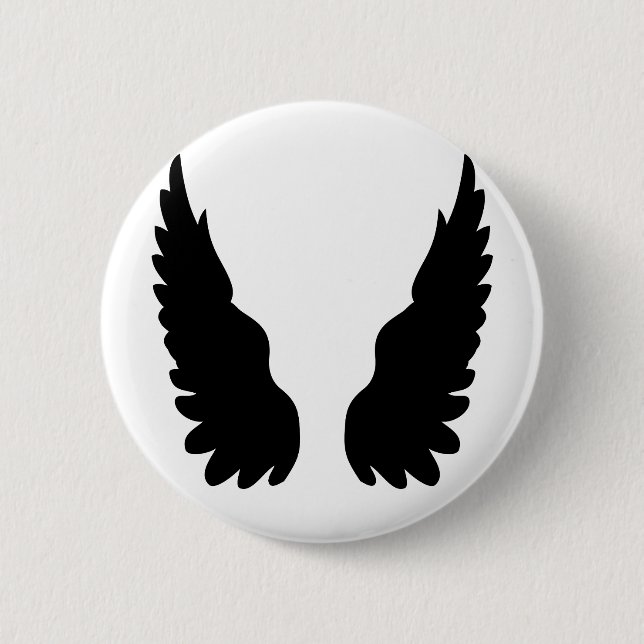 Badge Rond 5 Cm ailes d'anges noirs (Devant)