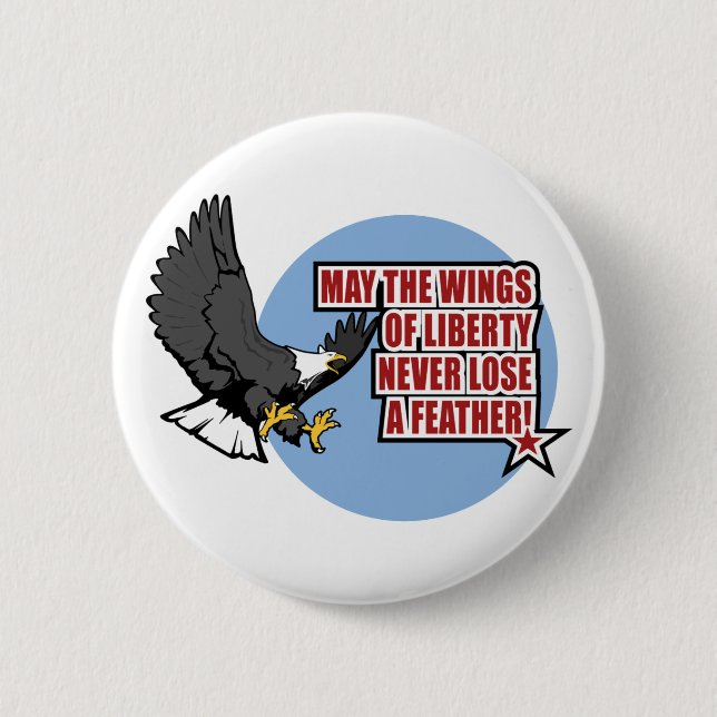 Badge Rond 5 Cm Ailes de bouton de liberté (Devant)