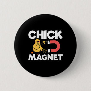 Badge Rond 5 Cm Aimant à Poussins Blague de Pâques Drôle de Jeu de