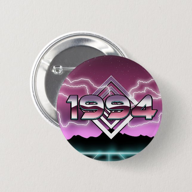 Badge Rond 5 Cm Aimant Tech noir 1994 (Devant & derrière)