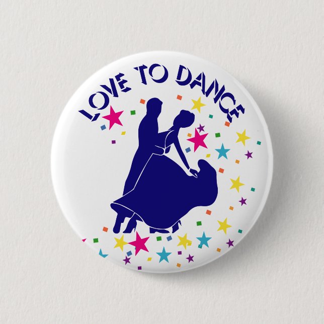 Badge Rond 5 Cm Aime danser (Devant)