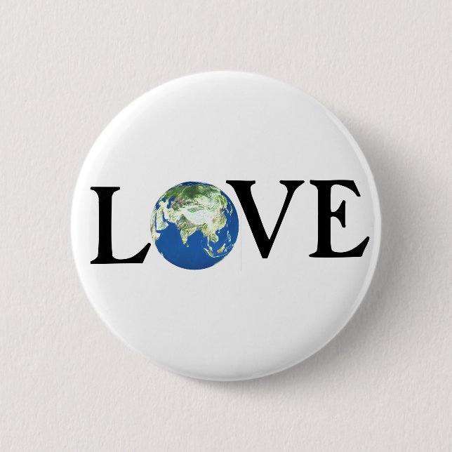 BADGE ROND 5 CM AIME LA TERRE (Devant)