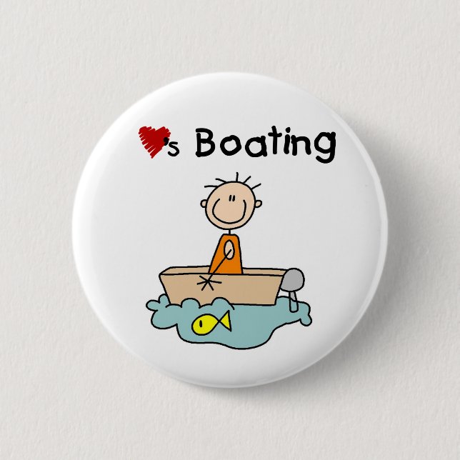 Badge Rond 5 Cm Aime le bateau (Devant)